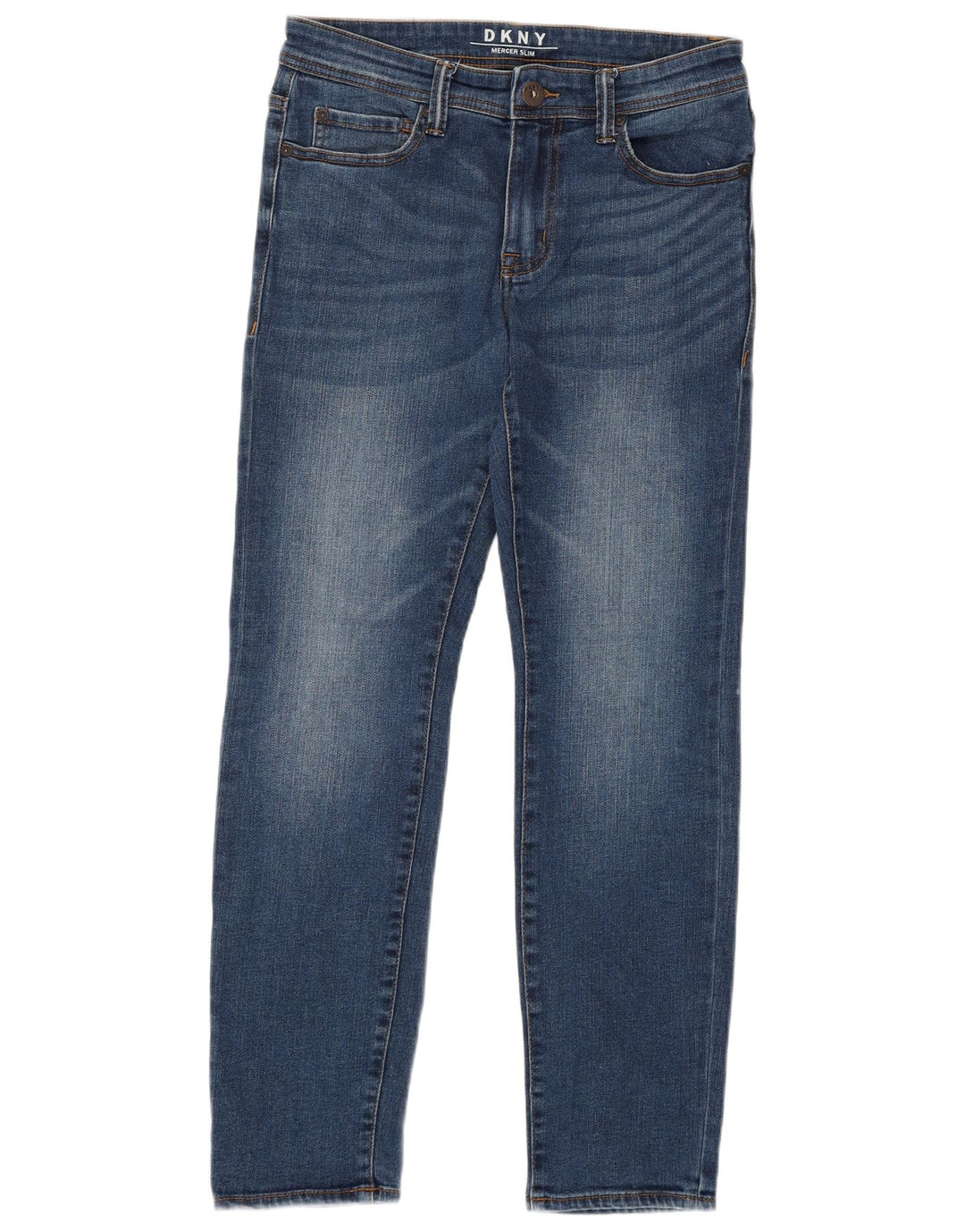 DKNY Feminino Mercer Slim Jeans W29 L30 Azul Algodão