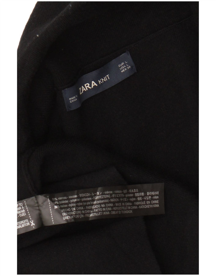 Suéter cardigã aberto feminino Zara Reino Unido 16 grande viscose preta
