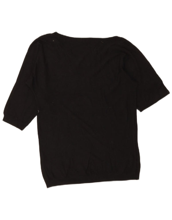 Suéter feminino Guess com manga 3/4 e gola canoa Reino Unido 6 XS preto