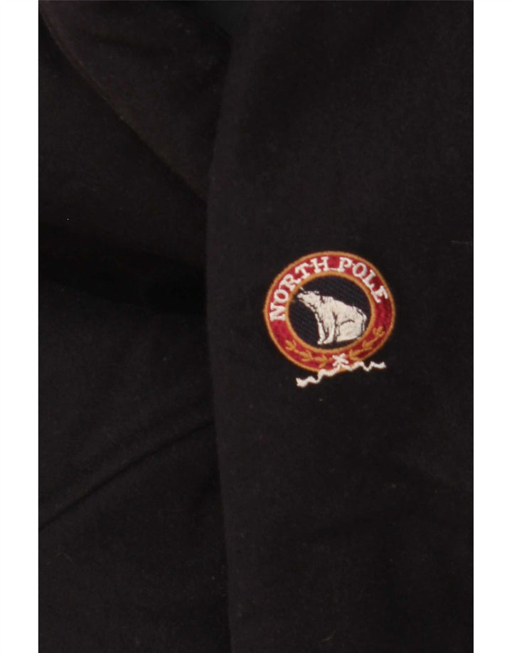 Casaco corta-vento masculino reversível North Pole UK 40 grande lã azul marinho