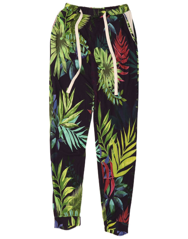 Calça de treino feminina Desigual Joggers UK 8 pequena multicolorida floral