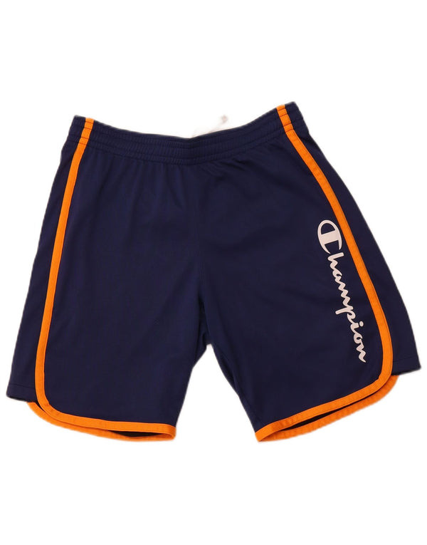 Shorts esportivos gráficos CHAMPION para meninos 15-16 anos 2XL azul marinho poliéster