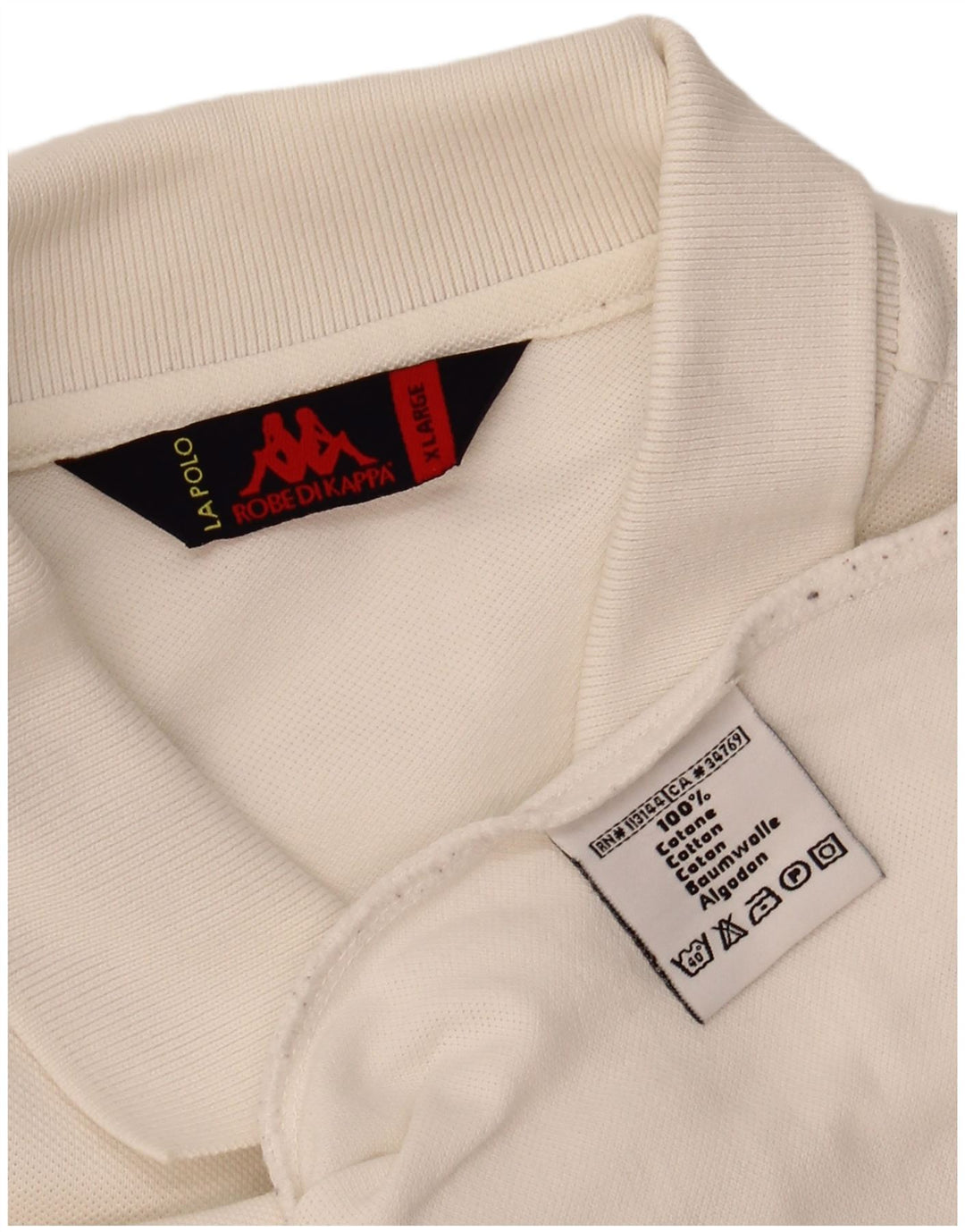 Camisa polo masculina de manga comprida KAPPA XL algodão branco