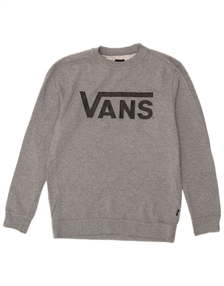 VANS feminino gráfico moletom jumper UK 14 grande cinza