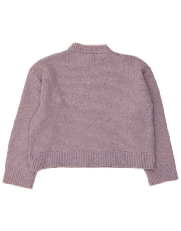 Suéter feminino Zara com gola alta e gola alta, tamanho UK 10, pequeno, roxo