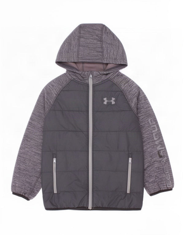 Jaqueta Under Armour Boys com capuz e moletom 7-8 anos pequeno preto