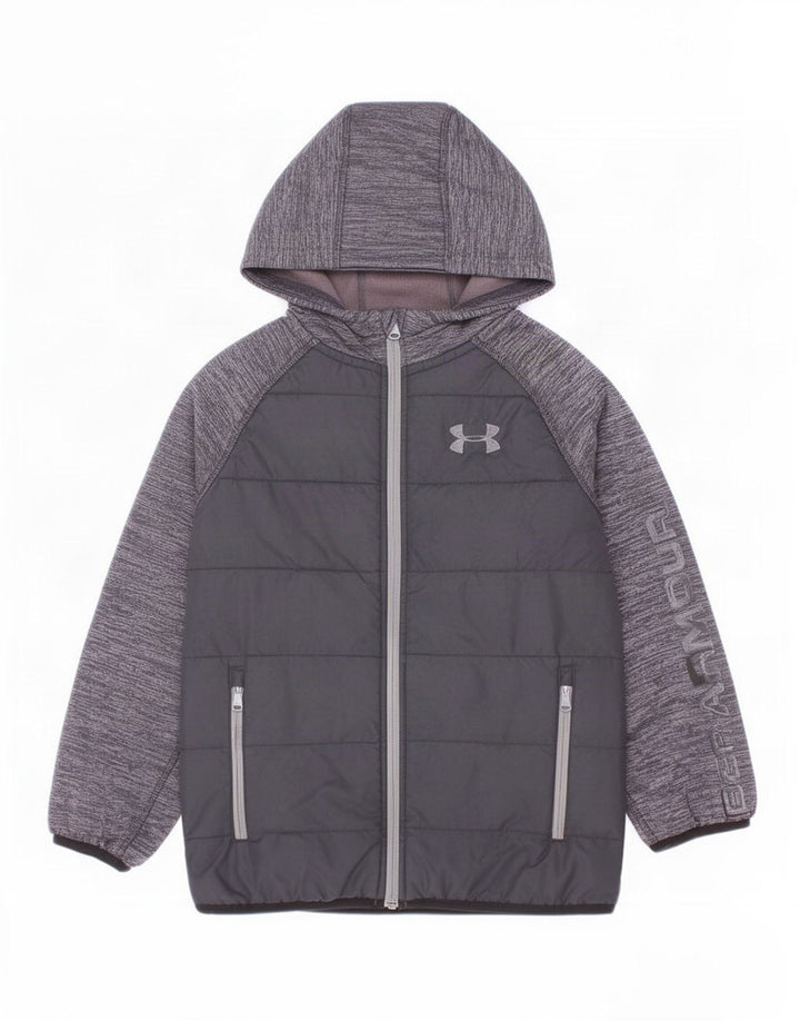 Jaqueta Under Armour Boys com capuz e moletom 7-8 anos pequeno preto