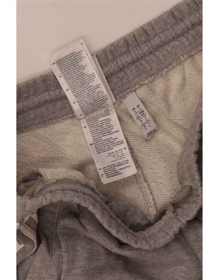 Shorts esportivos masculinos Adidas grande algodão manchado cinza