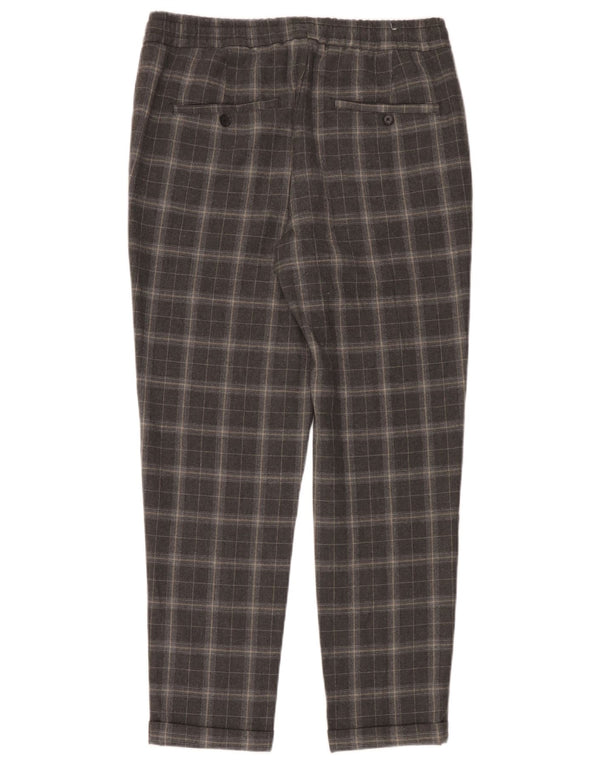 Zara Calça Chino Masculina Cônica Média W31 L30 Cinza Xadrez