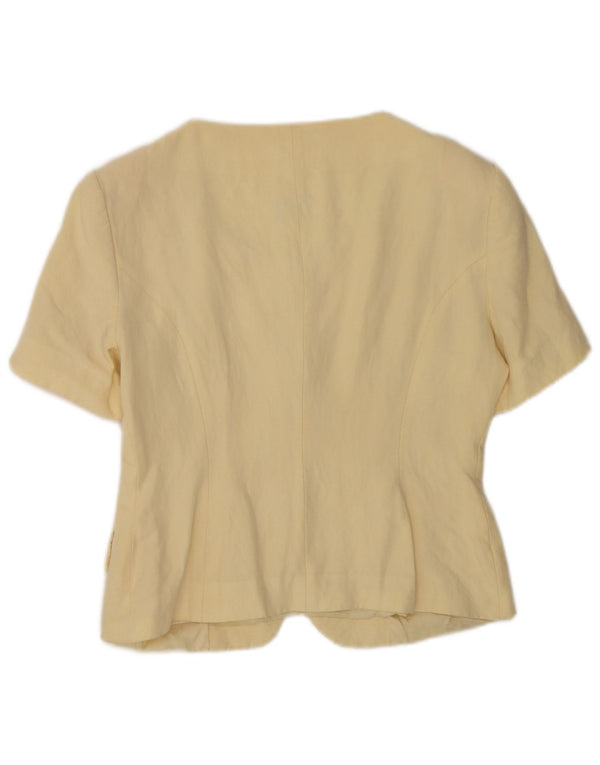 Jaqueta blazer feminina de manga curta com 4 botões Benetton IT 42 médio bege