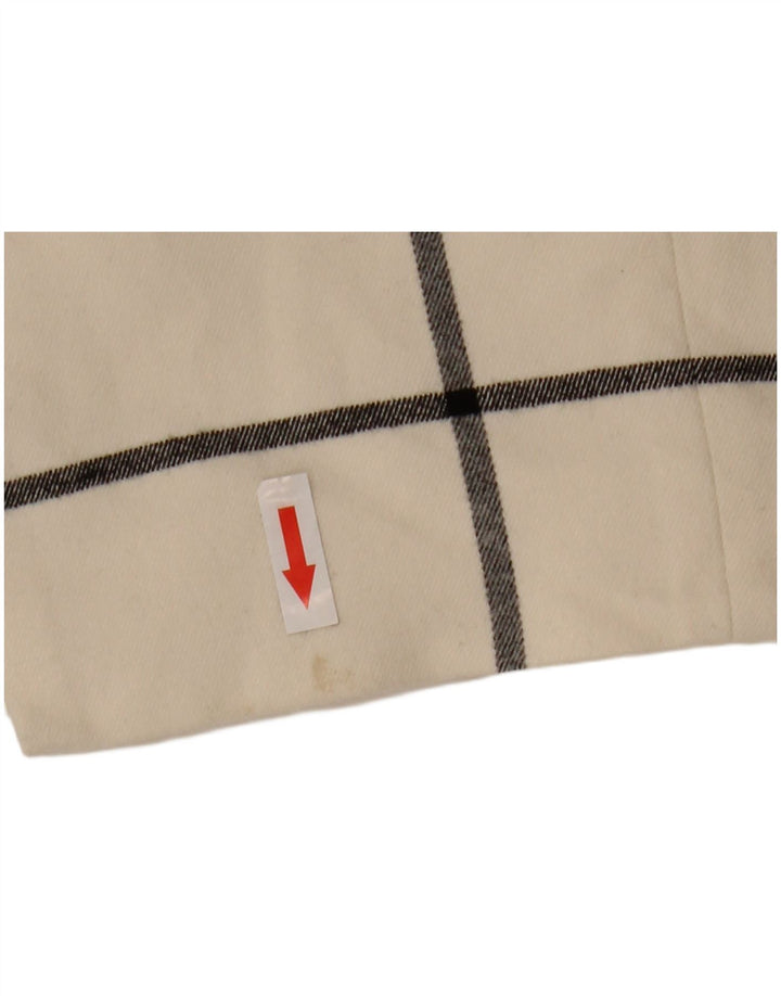 Vestido bainha feminino Karen Millen Reino Unido 10 pequeno poliéster xadrez branco