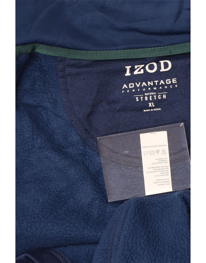 IZOD Mens sem mangas agasalho jaqueta XL poliéster azul marinho