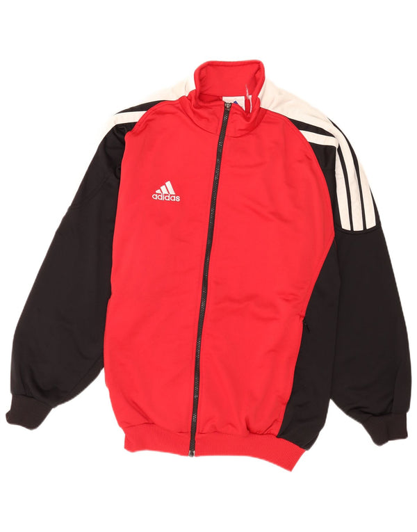 Adidas Mens Tracksuit Top Jacket UK 40/42 Medium Red Colourblock Sports