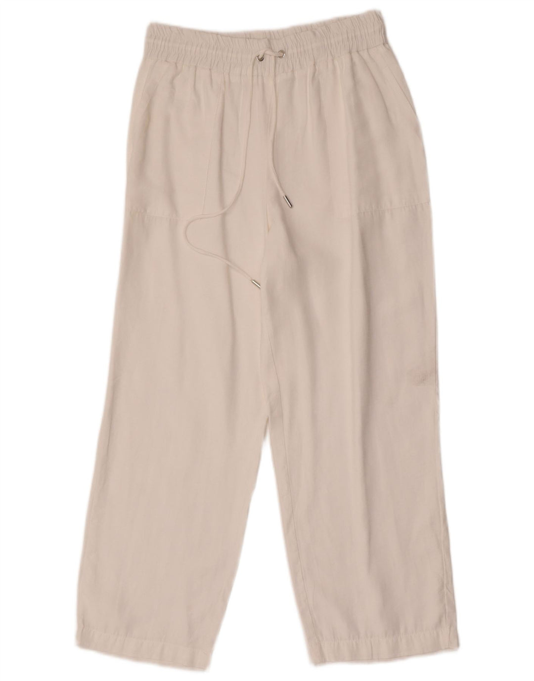 Calça feminina Zara cortada pequena W26 L25 branca modal