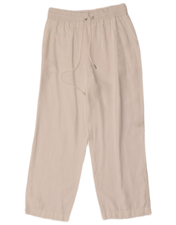 Calça feminina Zara cortada pequena W26 L25 branca modal