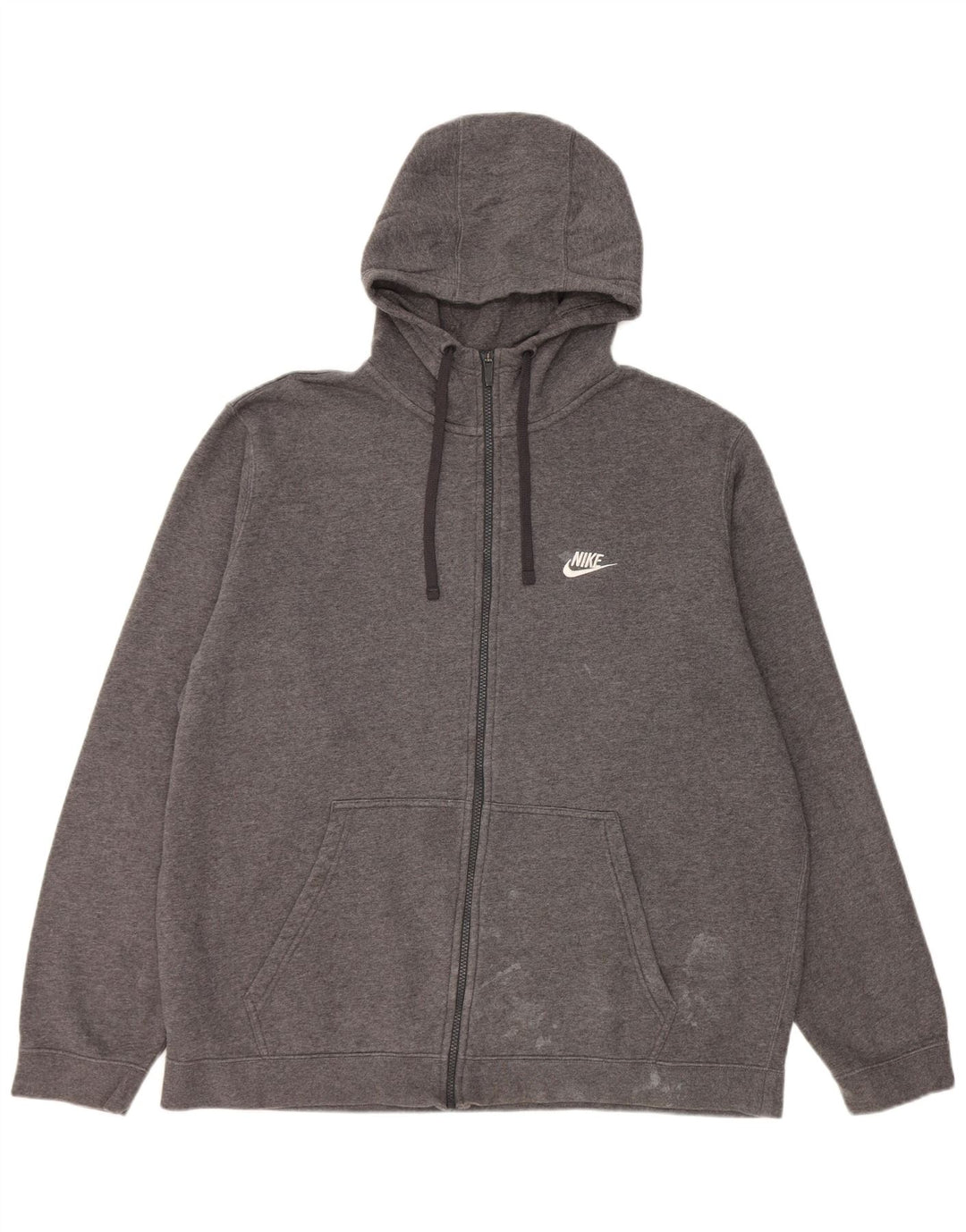 Suéter Nike masculino com capuz e zíper 2XL algodão cinza