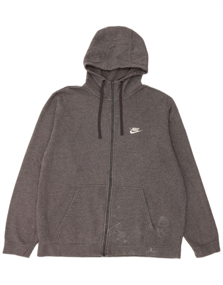 Suéter Nike masculino com capuz e zíper 2XL algodão cinza