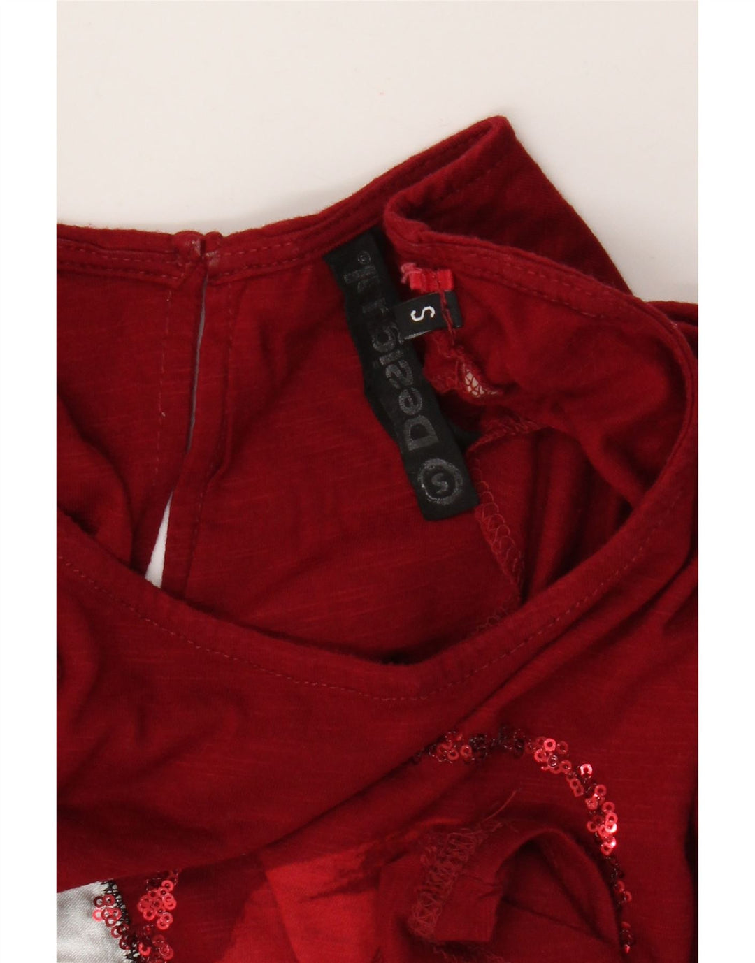 Desigual Womens Oversized Graphic Vest Top UK 10 Pequeno Vermelho