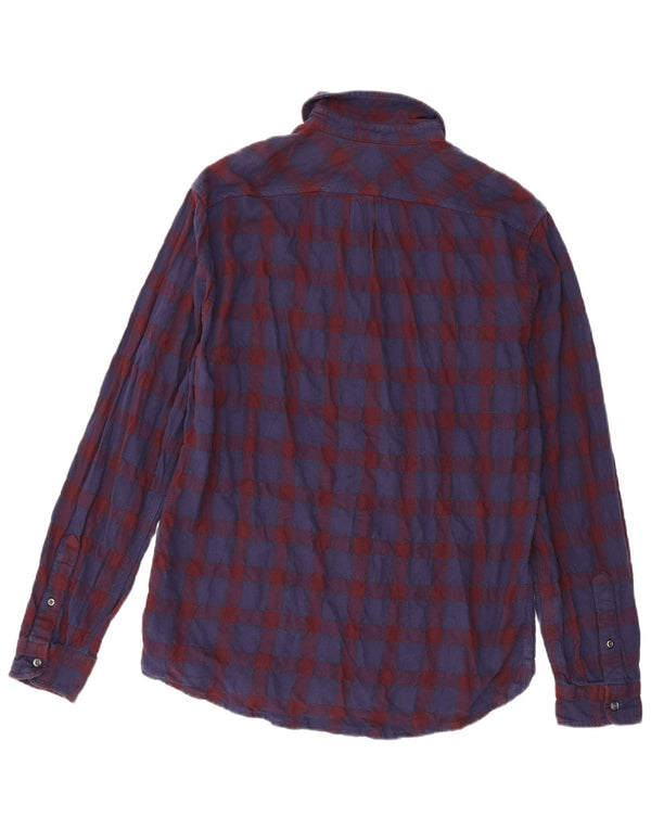 Camisa masculina de flanela Diesel XL azul marinho xadrez algodão