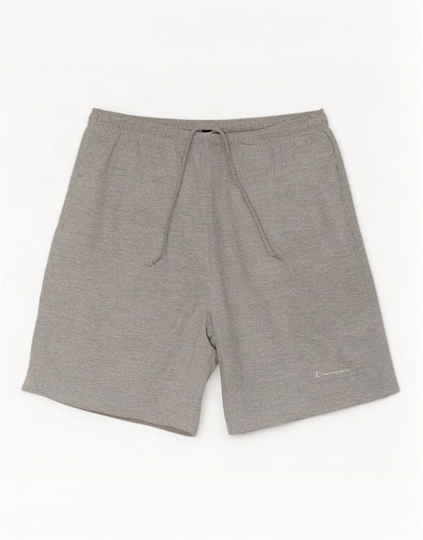 Shorts esportivos masculinos Champion XL cinza manchado de algodão