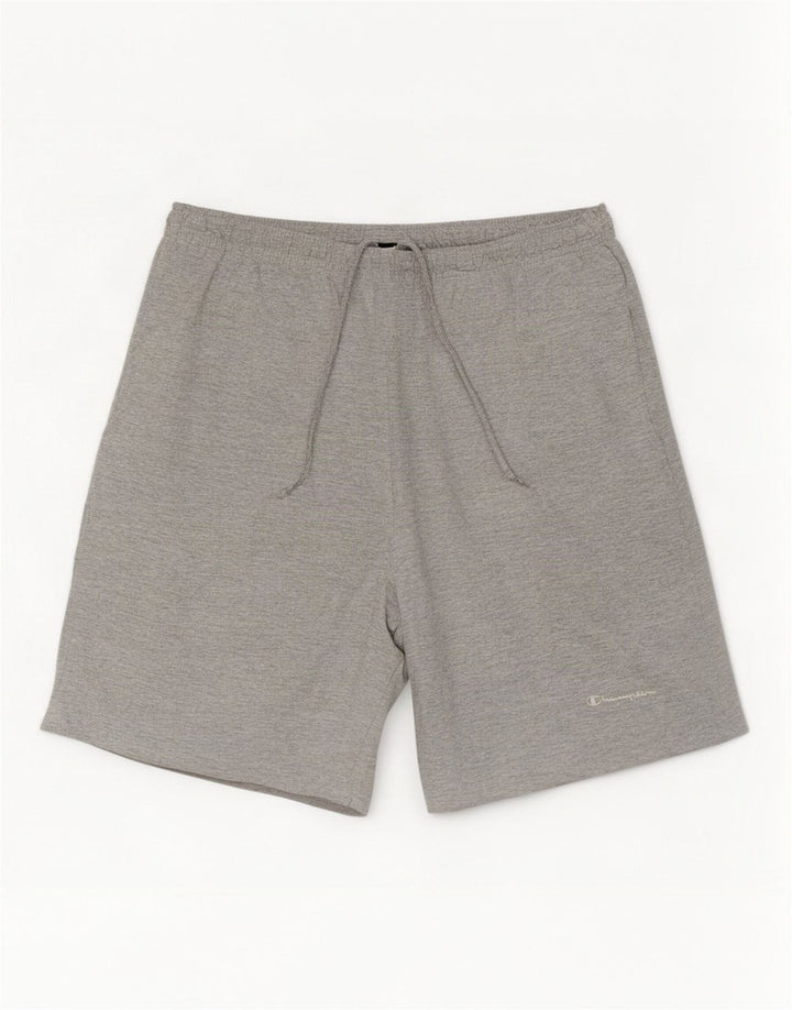 Shorts esportivos masculinos Champion XL cinza manchado de algodão