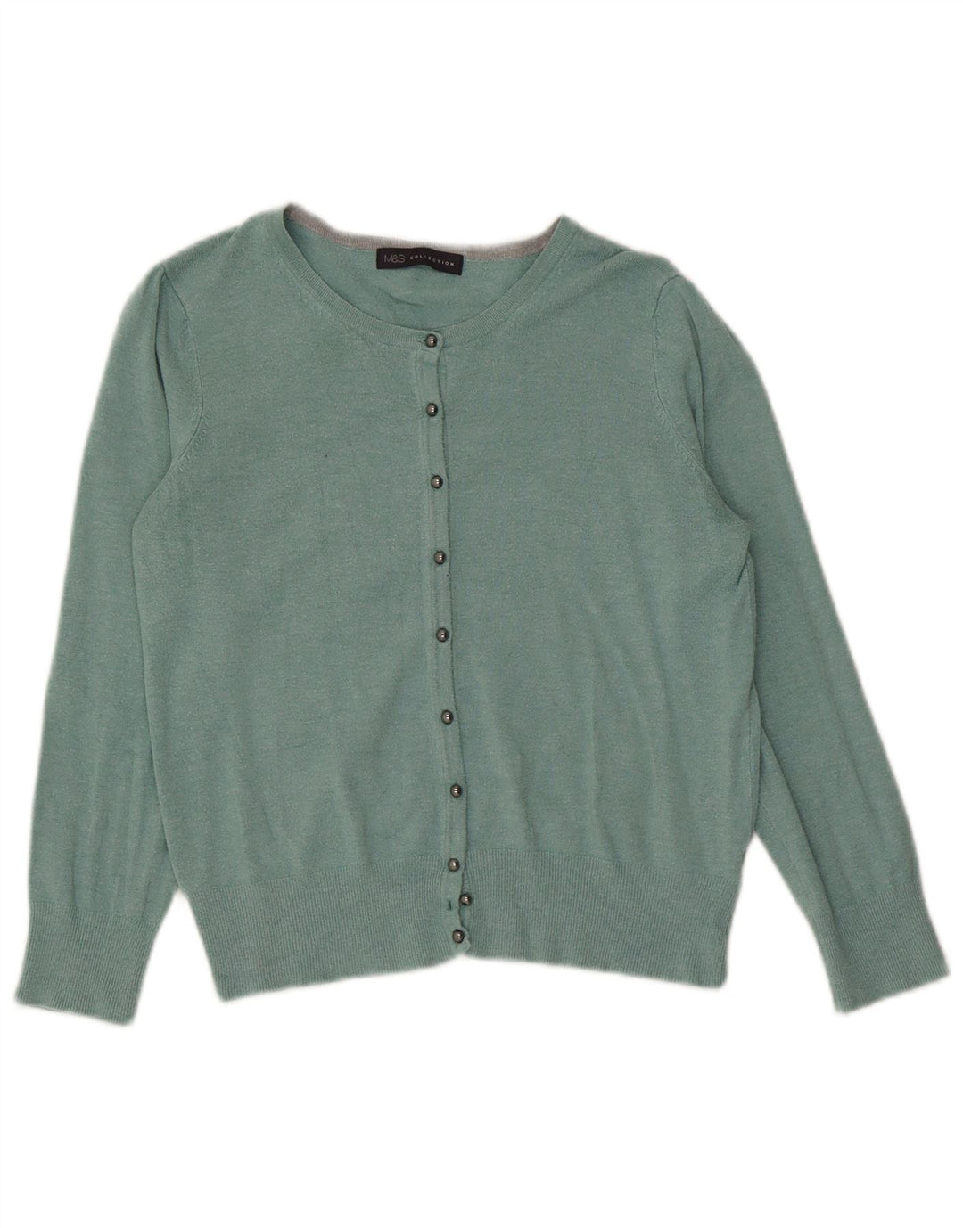 Suéter cardigã feminino Marks & Spencer UK 12 viscose verde médio