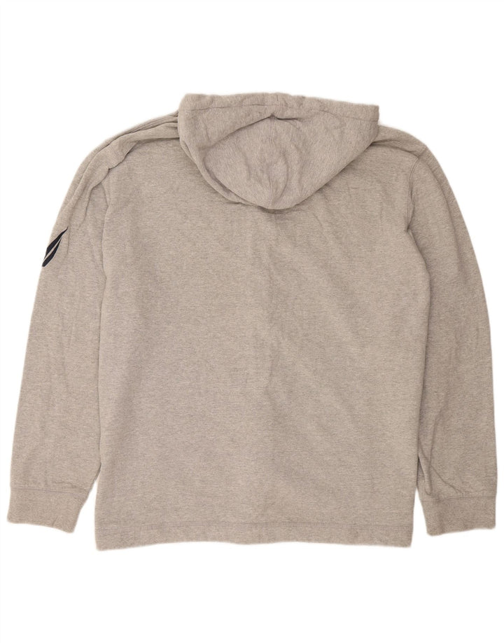 Suéter masculino NAUTICA com capuz e zíper gráfico 2XL algodão cinza