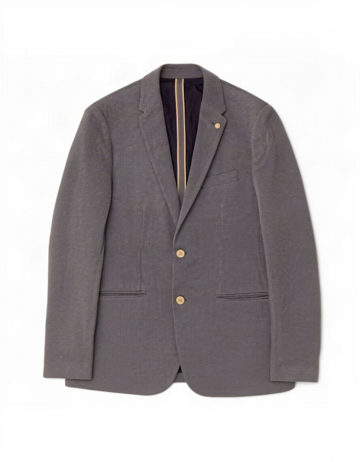 Jaqueta blazer masculina Zara com 2 botões Reino Unido 40 grande algodão azul