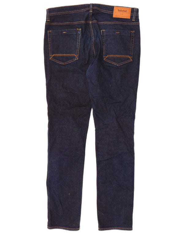 Timberland Mens Slim Jeans W34 L34 Azul Marinho Algodão