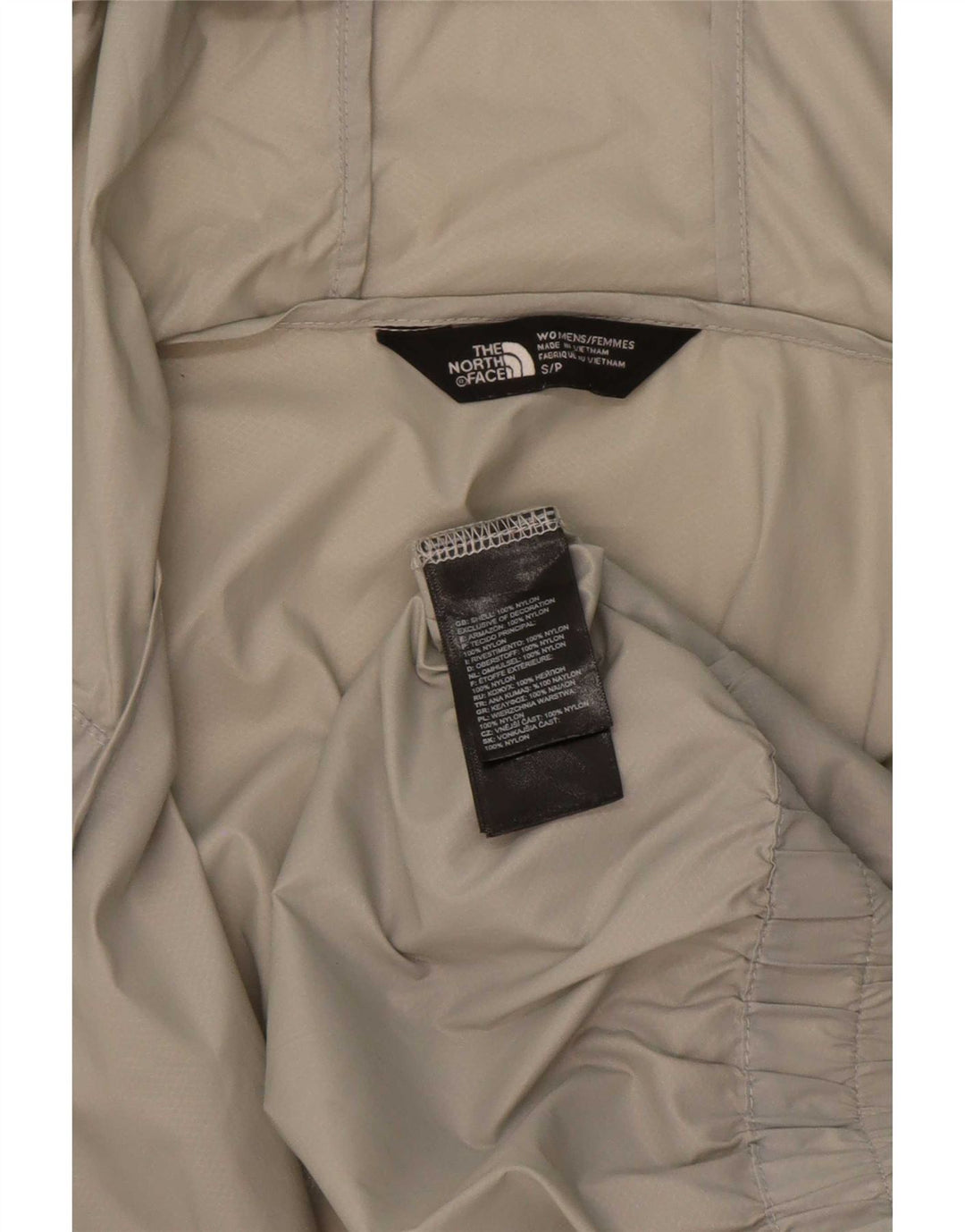 Jaqueta de chuva feminina com capuz grande The North Face Reino Unido 10 pequena cinza nylon