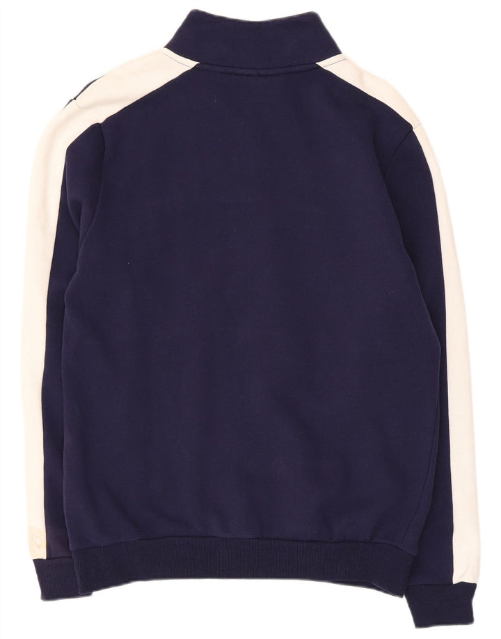Moletom masculino Fila com capuz gráfico com zíper e pequeno bloco colorido azul marinho