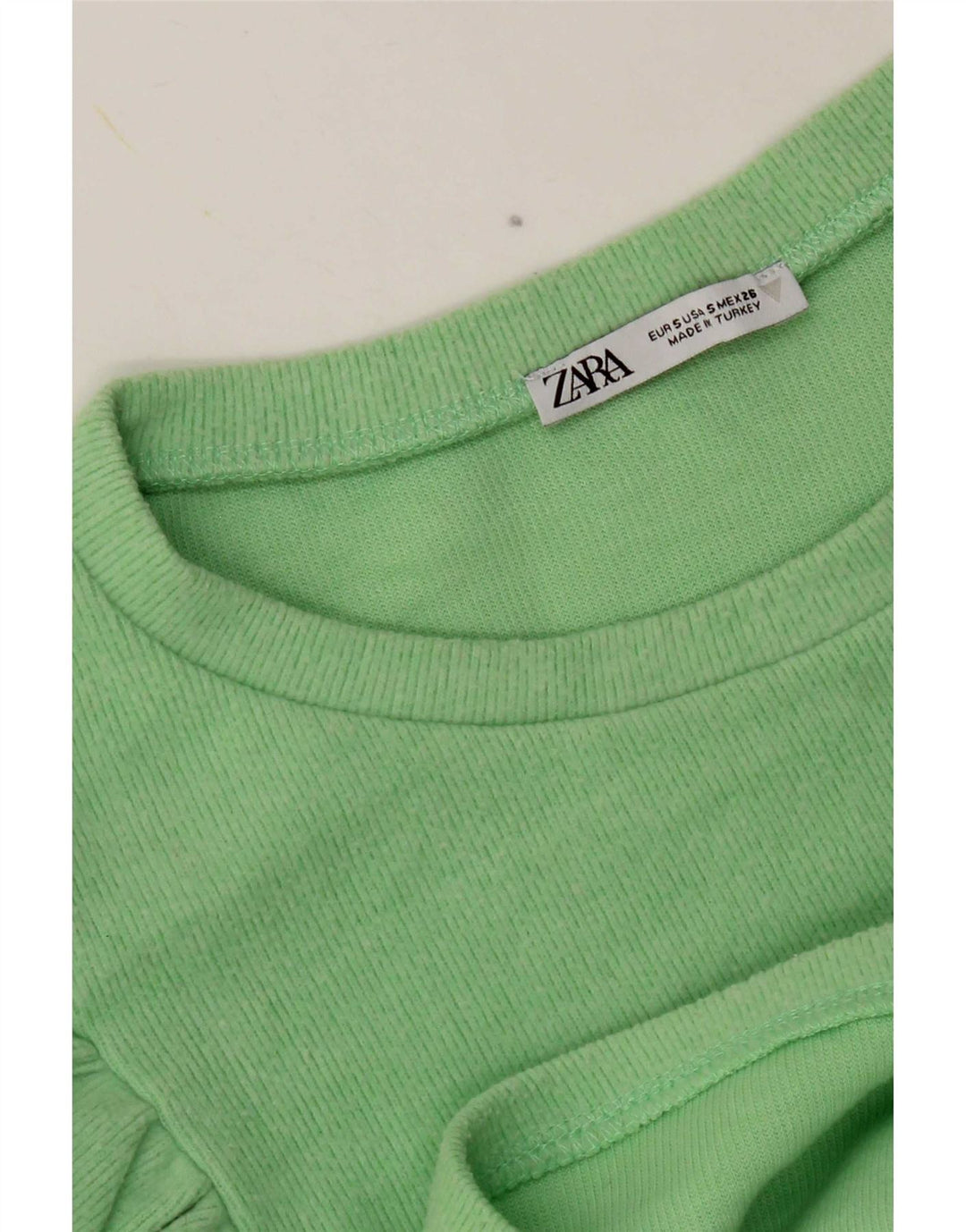 Zara Womens Crop Top UK 10 Pequeno Verde
