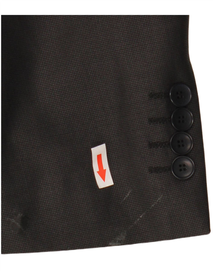 Jaqueta blazer masculina Zara com 2 botões EU 52 grande lã preta