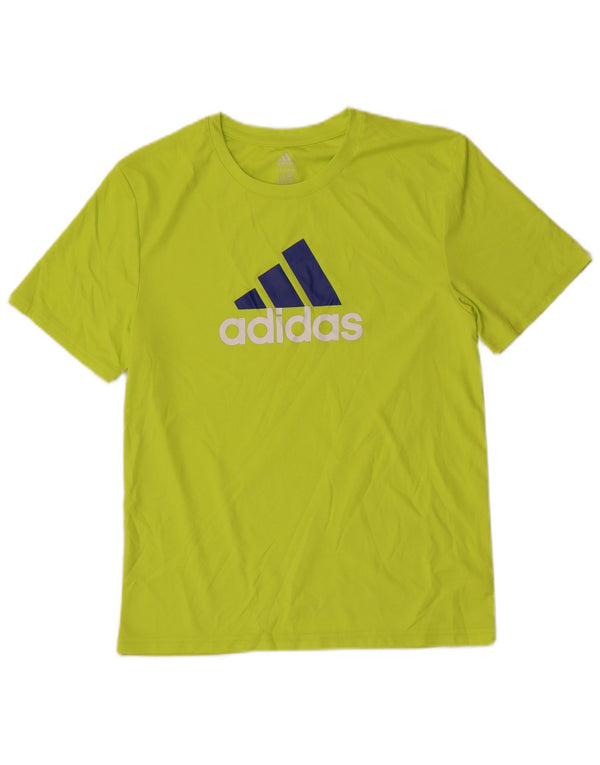 Camiseta Adidas Boys Climalite Graphic Top 12-13 Anos Grande Poliéster Verde