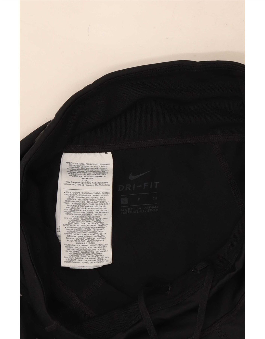 Leggings Nike Feminino UK 8 Pequenas Poliéster Preto Manchado