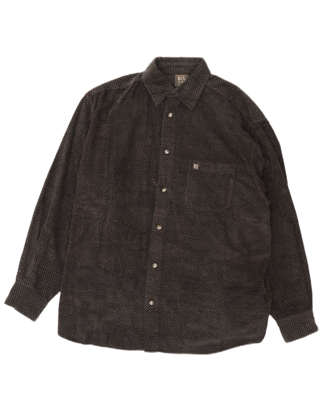 Camisa masculina Big Star de algodão geométrico preto médio