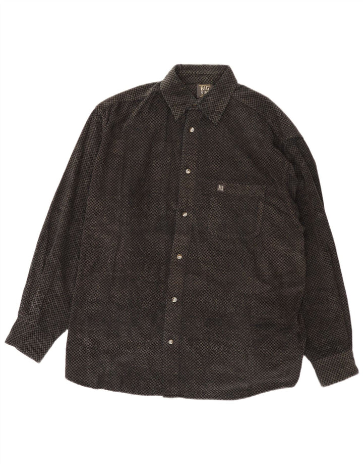 Camisa masculina Big Star de algodão geométrico preto médio