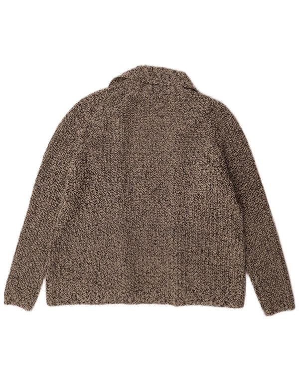 Suéter cardigã aberto feminino Marks & Spencer Reino Unido 16 grande cinza manchado