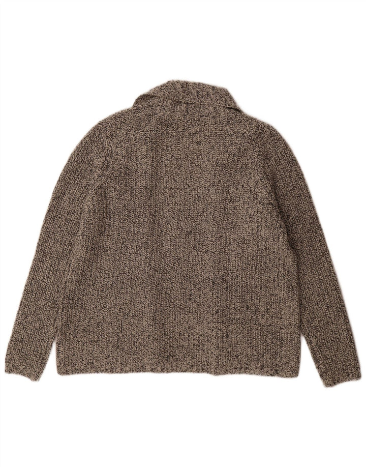 Suéter cardigã aberto feminino Marks & Spencer Reino Unido 16 grande cinza manchado