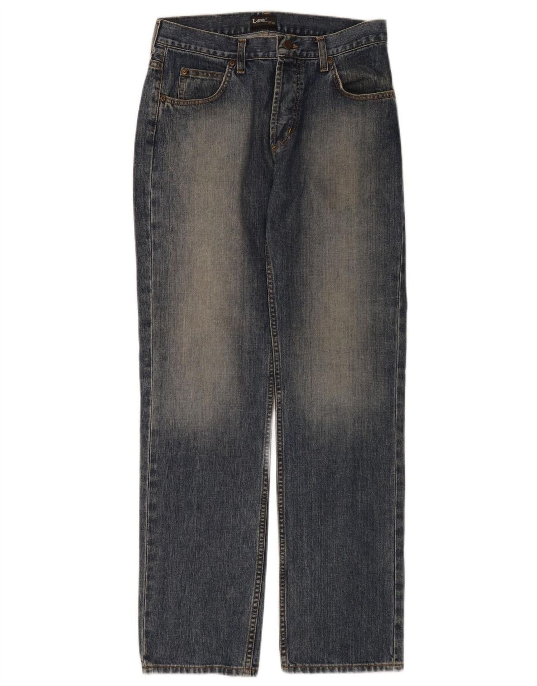 Lee Womens Seattle Straight Jeans W33 L34 Azul Algodão