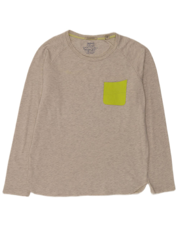 Moletom masculino Scotch & Soda Jumper XL cinza algodão manchado