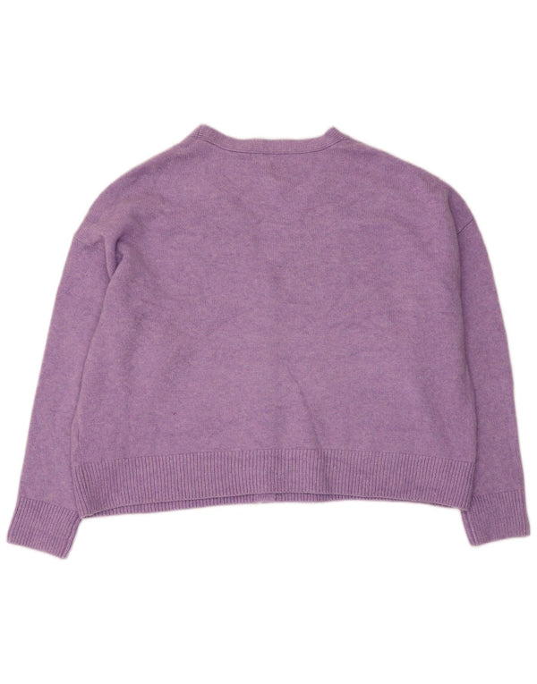 Suéter cardigã feminino grande Marks & Spencer Reino Unido 16 grande roxo
