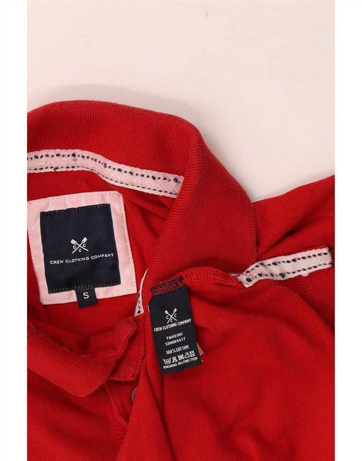Camisa polo masculina Crew Clothing pequeno algodão vermelho