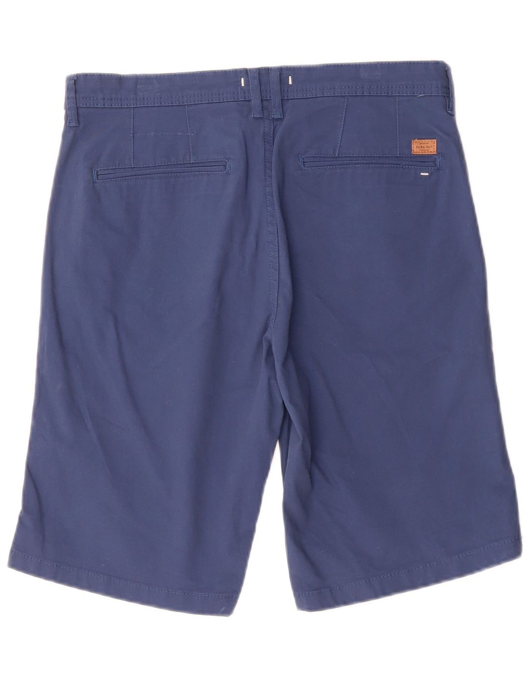 Zara Mens Chino Shorts EU 40 Médio W31 Azul Marinho Algodão