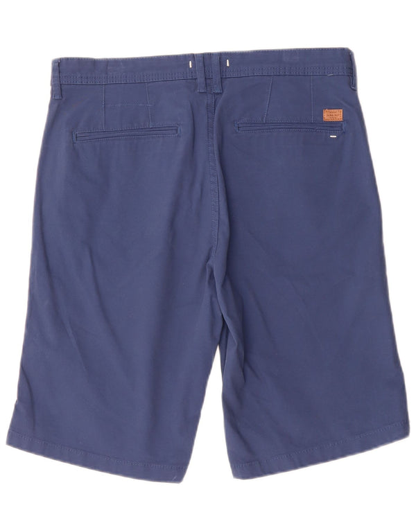 Zara Mens Chino Shorts EU 40 Médio W31 Azul Marinho Algodão