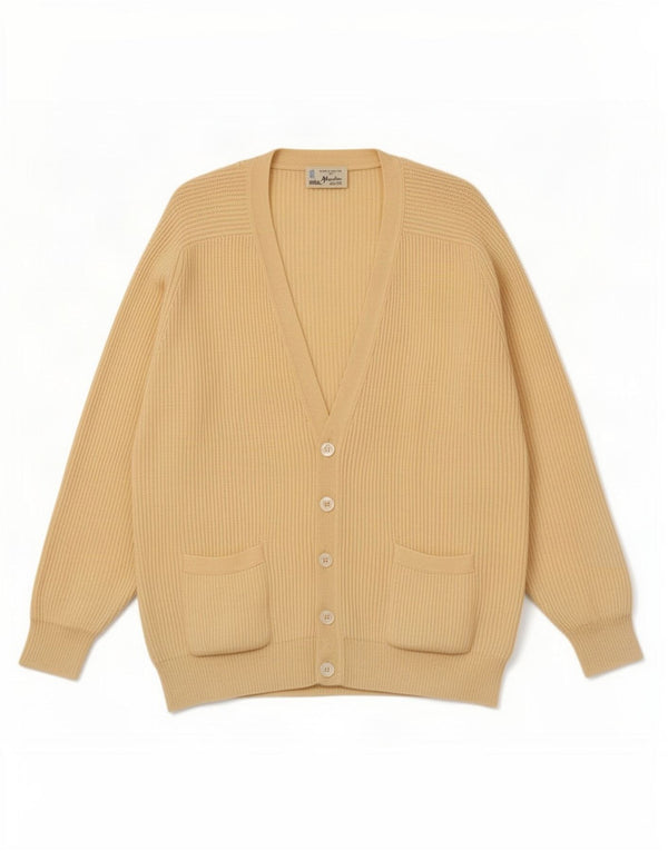 Suéter Cardigan Masculino Vintage XL Amarelo Lã Nova