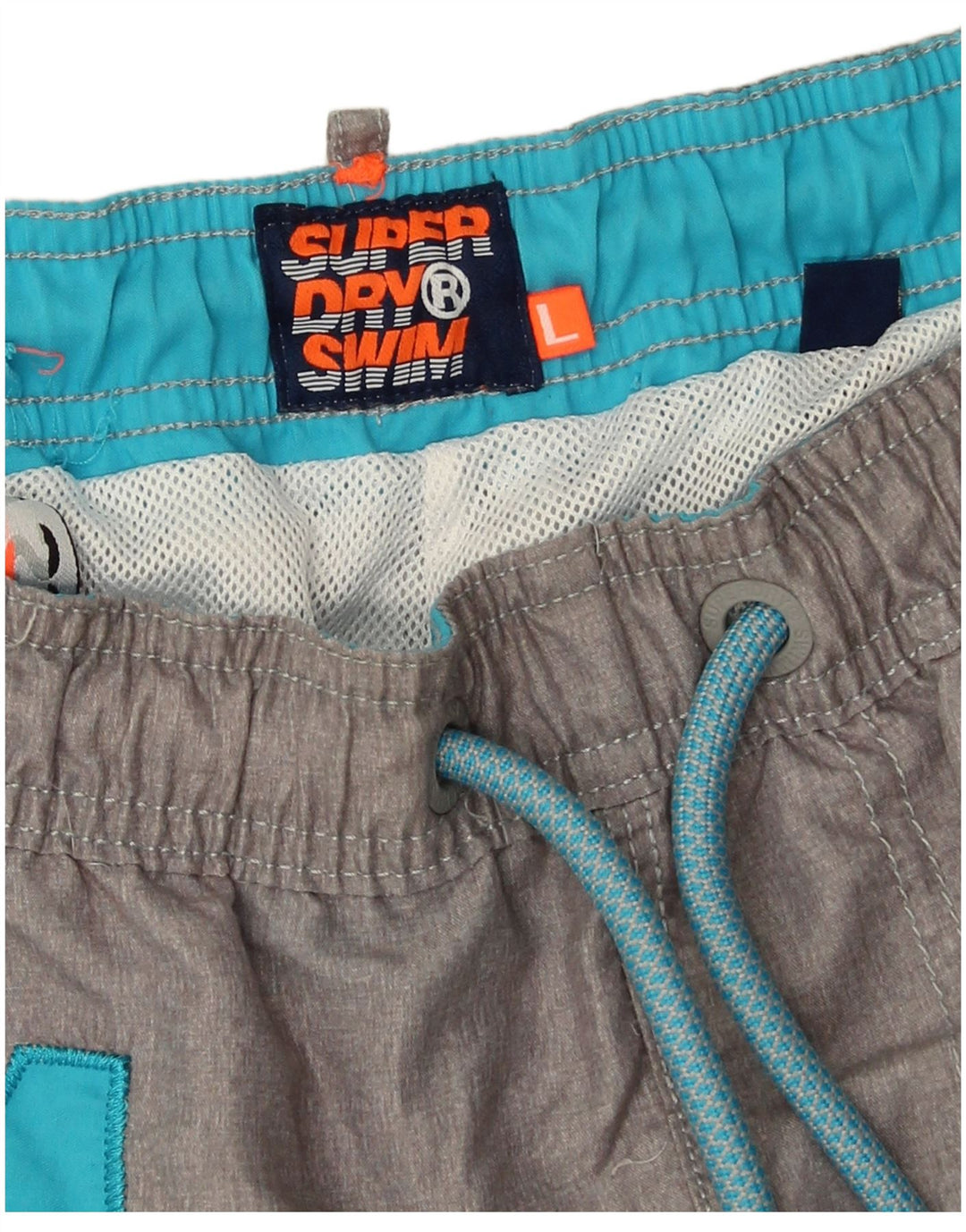 Shorts de natação masculino Superdry Graphic grande poliéster cinza
