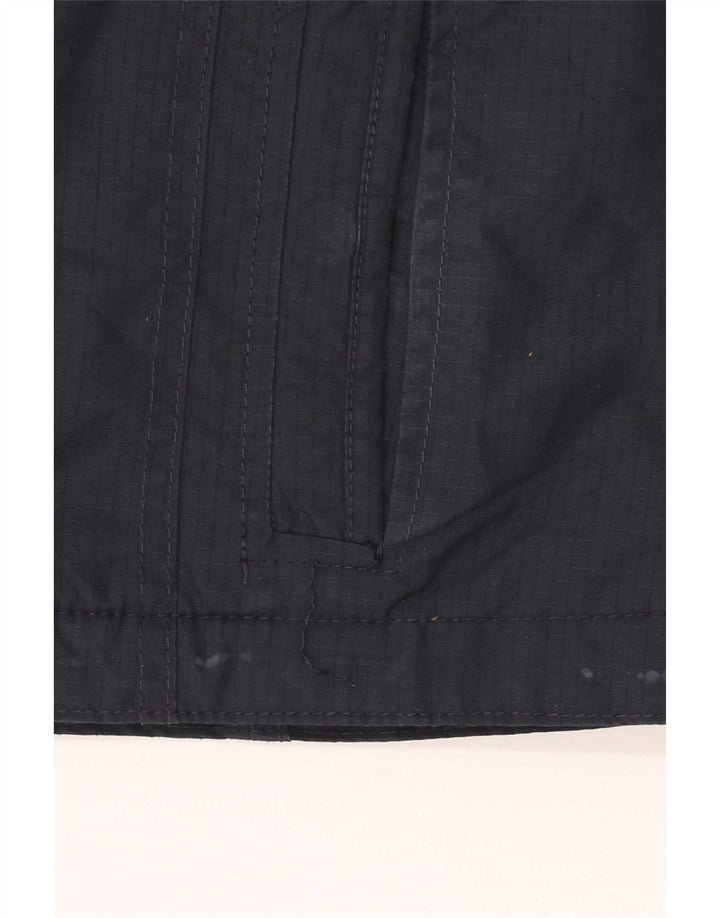 Jaqueta corta-vento feminina Hollister com capuz UK 10 poliéster azul marinho pequeno