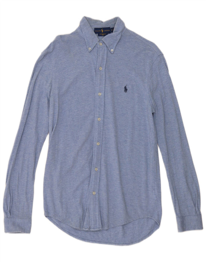 Camisa masculina Ralph Lauren pequena azul algodão
