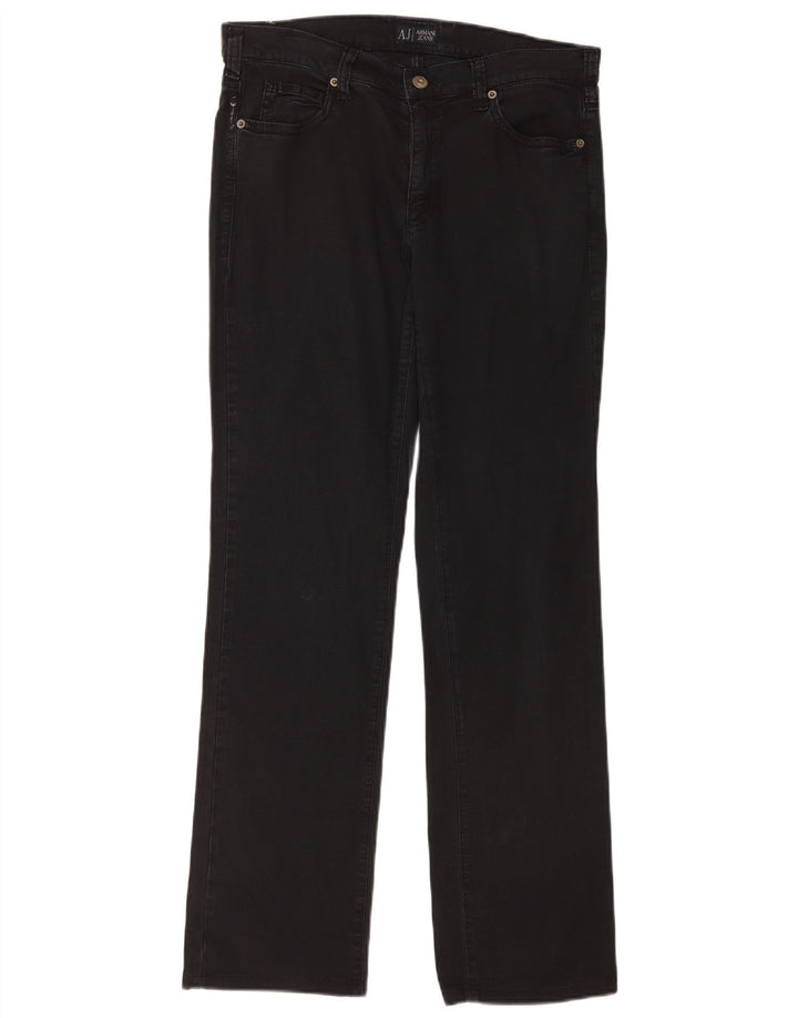 Jeans retos femininos Armani W31 L31 algodão preto